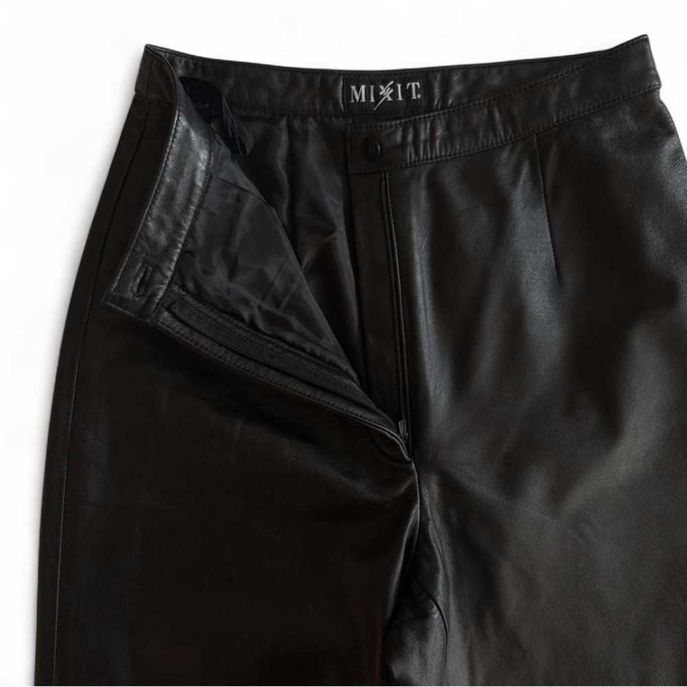 Vintage 90s Black Leather High Waisted Pants - NWOT
